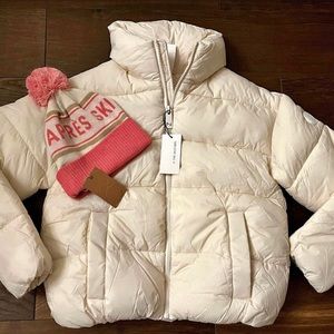 Jilly Box cream jacket XL and pink toque NWT